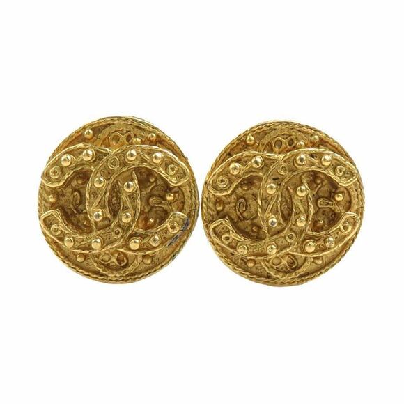 CHANEL Gold Coco Mark Earrings - Picture 1 of 5